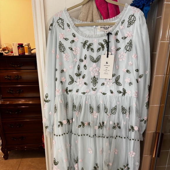 JessaKae Dresses & Skirts - Jessakae NWT Blue sequined knee length dress 1x